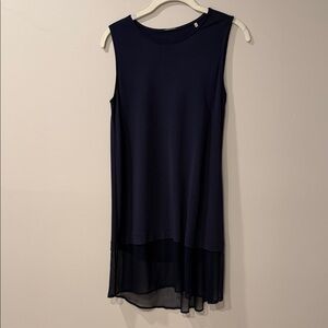 Elie Tahari Navy Silk Tunic Blouse